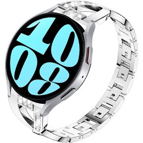 Compatible for Samsung Galaxy Watch 7 / FE 40mm 44mm Bands,Women Metal Replacement Chain Bling Strap Wristband for Galaxy Watch 6/6 Classic/5/5 Pro/4/4Classic/Watch3 41mm/Active 2