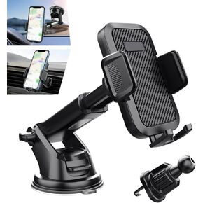1 PC Car Phone Holder for Air Outlet, Retractable Vehicle Navigation Phone Mount with Installation Tool, Universal Waterproof Automotive Smartphone Accessories for Truck SUV Car (Black)
