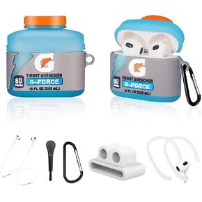 Cartoon Sport Water Case for AirPods 3 Case (2021), 6in1 Accessories Set Protective Cover for Air pods 3, Cute Food Design Silicone Case for AirPods 3rd Generation Case for Boys Men (Blue Sport Water)
