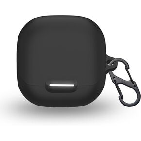 Silicon Case Cover Compatible with soundcore by Anker Liberty 4 NC Wireless Earbuds, Protective Skin with Carabiner, with Hole for Charging, Black