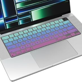 Soke Premium Keyboard Cover Skin, for 2021-2023 MacBook Pro 14" 16" M3 M2 M1 Pro/Max(A2918 A2992 A2991 A2442 A2485 A2779 A2780), MacBook Air 15.3"/13.6" M2(A2941 A2681), US ANSI Layout,Blue+Purple in Kuwait