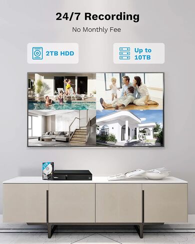 1080P Security Camera System, 8CH DVR with 4pcs 1080P Outdoor CCTV Camera, Motion Detection, 2 Modes Night Vision, Remote Access, Wired Surveillance Dvr Kits for Home Security (No HDD) in Saudi Arabia