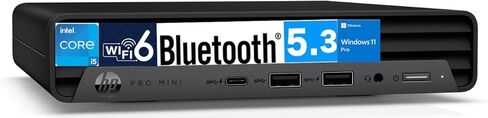 HP ProDesk 400 G9 Black Mini Desktop PC (6-Core Intel i5-12500T, 16GB RAM, 4TB PCIe SSD, WiFi 6, Bluetooth 5.3, RJ-45, Win 11 Pro) w/USB Keyboard, USB Mouse, and DKZ Hub USB Port Expander in Saudi Arabia