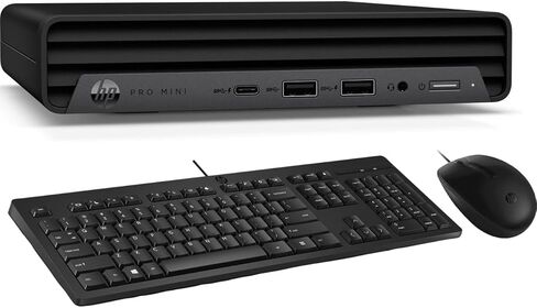 HP ProDesk 400 G9 Black Mini Desktop PC (6-Core Intel i5-12500T, 16GB RAM, 4TB PCIe SSD, WiFi 6, Bluetooth 5.3, RJ-45, Win 11 Pro) w/USB Keyboard, USB Mouse, and DKZ Hub USB Port Expander in Saudi Arabia