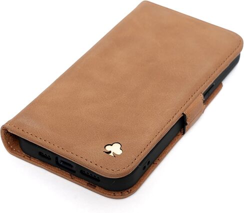 Porter Riley - Leather Case for iPhone 14. Premium Genuine Leather Stand/Cover/Wallet/Flip Case with [Card Slots] [Horizontal Stand] [Durable Frame] (Chocolate Brown) in Saudi Arabia