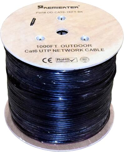 في الهواء الطلق 1000Ft سترة مزدوجة Cat6 23AWG CCA UTP 4-Pairs قسط شبكة LAN كابل الدفن المباشر الأشعة فوق البنفسجية تصنيف مقاوم للماء in Kuwait