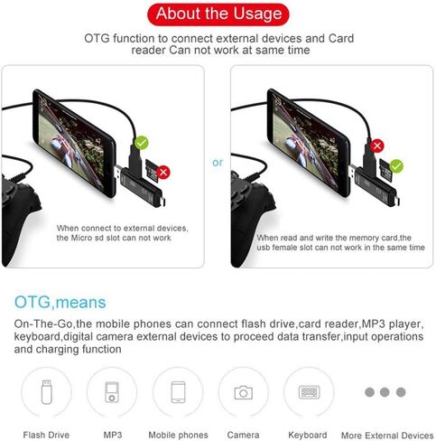 USB/USB Type C 3.1 / MicroUSB قارئ بطاقات Micro SD خارجي OTG in Saudi Arabia