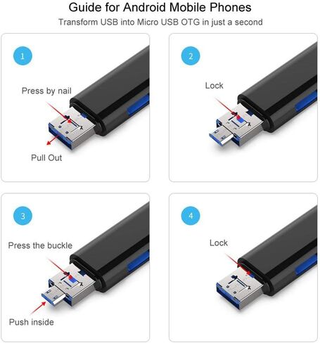 USB/USB Type C 3.1 / MicroUSB قارئ بطاقات Micro SD خارجي OTG in Saudi Arabia