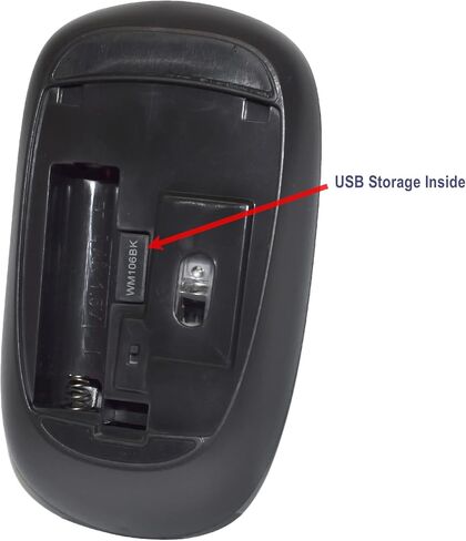 ماوس ضوئي لاسلكي بتردد 2.4 جيجا هرتز، جهاز استقبال USB لأجهزة الكمبيوتر المحمول، أسود مع لمسة نهائية ناعمة الملمس in Kuwait