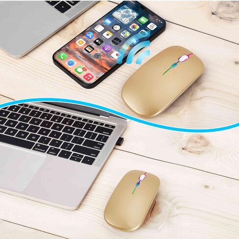 UrbanX Bluetooth Rechargeable Mouse for Dell Inspiron 15 3000 3505 Laptop Bluetooth Wireless Mouse Designed for Laptop/PC/Mac/iPad pro/Computer/Tablet/Android Onyx Black in Saudi Arabia