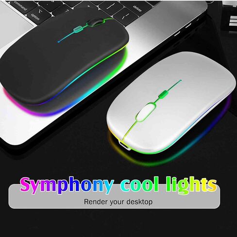 UrbanX Bluetooth Rechargeable Mouse for Dell Inspiron 15 3000 3505 Laptop Bluetooth Wireless Mouse Designed for Laptop/PC/Mac/iPad pro/Computer/Tablet/Android Onyx Black in Saudi Arabia