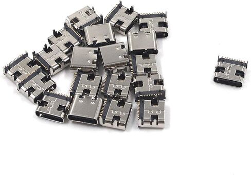 T Tulead 50PCS Micro USB Connector 16 Pins Type C 3.1 USB Female Jack Socket for Data Transmission,Charging in Saudi Arabia