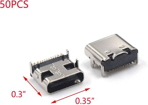 T Tulead 50PCS Micro USB Connector 16 Pins Type C 3.1 USB Female Jack Socket for Data Transmission,Charging in Saudi Arabia