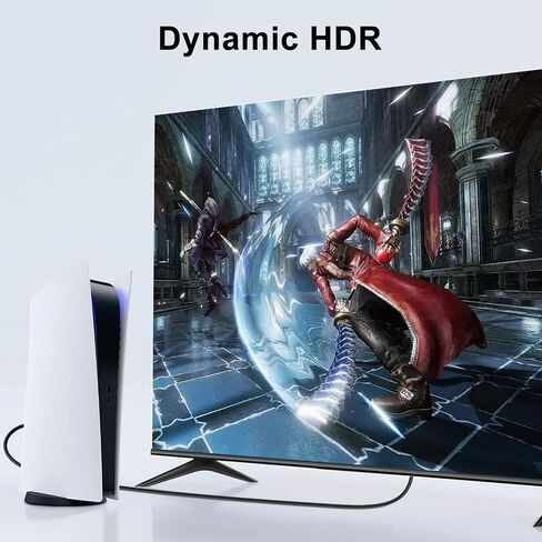 كابل J&D 10K 8K HDMI 2.1، إصدار 2.1 محول كابل HDMI يدعم 8K@60 هرتز 4K@120 هرتز ديناميكي HDR eARC Dolby مع عرض نطاق ترددي 48 جيجابت في الثانية لجهاز PS5، وXbox Series X/S، وRTX 3080/3090، 6.5 قدم in Saudi Arabia