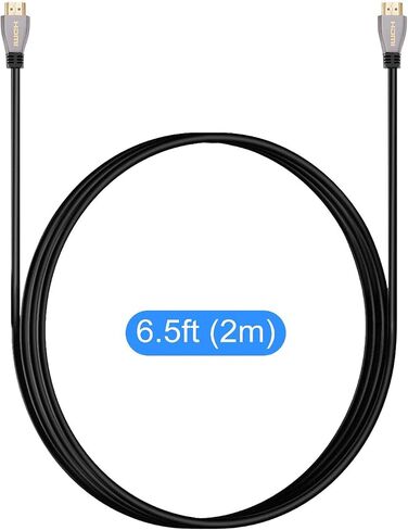 كابل J&D 10K 8K HDMI 2.1، إصدار 2.1 محول كابل HDMI يدعم 8K@60 هرتز 4K@120 هرتز ديناميكي HDR eARC Dolby مع عرض نطاق ترددي 48 جيجابت في الثانية لجهاز PS5، وXbox Series X/S، وRTX 3080/3090، 6.5 قدم in Saudi Arabia