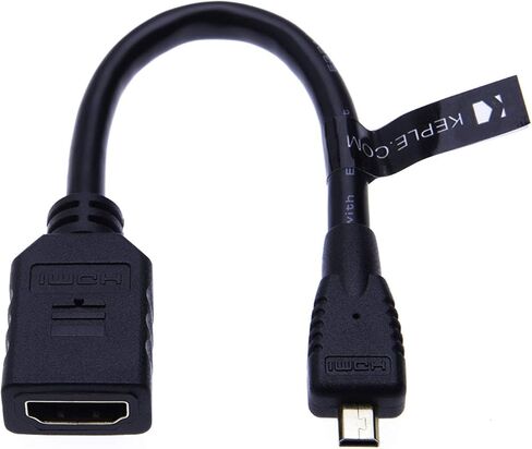 محول كابل Micro HDMI إلى HDMI لنيكون COOLPIX AW110 AW120 AW130 L620 L820 L830 L840 P330 P340 P600 P610 P900 S02 S32 S33 S5200 S5300 S6500 S6600 S6800 S6900 S7000 S810c S9400 0.6 قدم in Kuwait