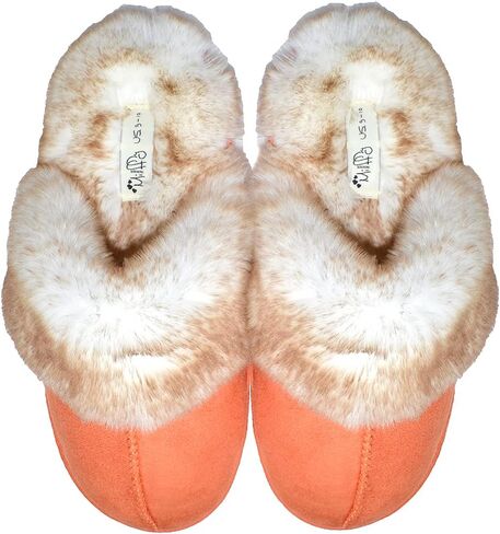 حذاء نسائي مريح من Millffy ببطانة من الفرو الصناعي، حذاء منزلي من الإسفنج الذكي سهل الارتداء على نعل مضاد للانزلاق in Saudi Arabia