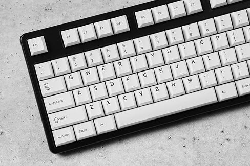 مجموعة أغطية مفاتيح DROP DCX باللون الأسود على الأبيض، Doubleshot ABS، لوحة مفاتيح طراز Cherry MX متوافقة مع 60%، 65%، 75%، TKL، WKL، الحجم الكامل، 1800 تخطيط والمزيد (أسود على أبيض) in Kuwait