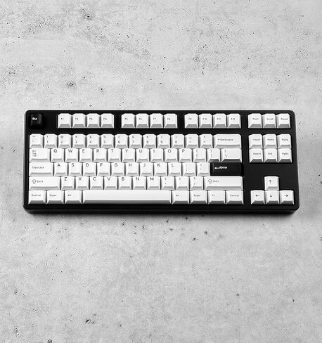 مجموعة أغطية مفاتيح DROP DCX باللون الأسود على الأبيض، Doubleshot ABS، لوحة مفاتيح طراز Cherry MX متوافقة مع 60%، 65%، 75%، TKL، WKL، الحجم الكامل، 1800 تخطيط والمزيد (أسود على أبيض) in Kuwait