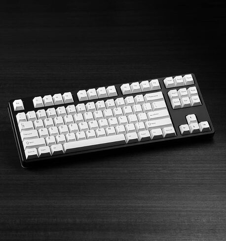 مجموعة أغطية مفاتيح DROP DCX باللون الأسود على الأبيض، Doubleshot ABS، لوحة مفاتيح طراز Cherry MX متوافقة مع 60%، 65%، 75%، TKL، WKL، الحجم الكامل، 1800 تخطيط والمزيد (أسود على أبيض) in Kuwait