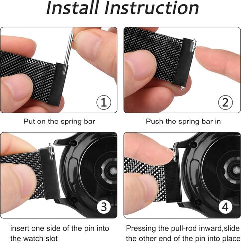AK Metal Band Compatible with Garmin Vivoactive 5 / Vivoactive 3 / Venu 2 Plus / Venu Sq / Venu Watch Bands Women Men, Stainless Steel Mesh Loop Magnetic Replacement Bracelet Strap for Garmin Vivoactive 5, Vivoactive 3 Music, Venu 2 Plus, Vivomove Sport,  in Saudi Arabia