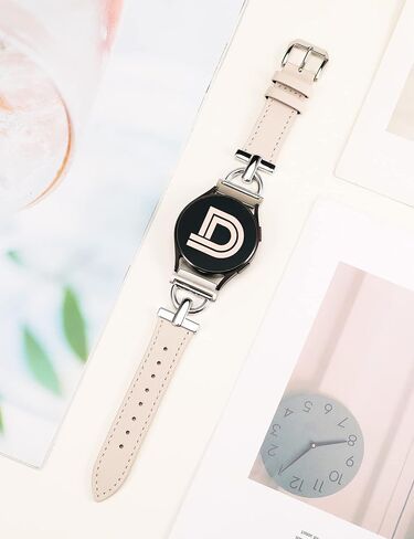 سوار جلد Wearlizer متوافق مع ساعة Samsung Galaxy Watch 6/5/4 Active 2 40mm 44mm/Watch 6 Classic 43mm 47mm/Watch 5 Pro 45mm/Watch 4 Classic 42mm 46mm/Watch 3 41mm، مشبك على شكل D 20mm in Kuwait