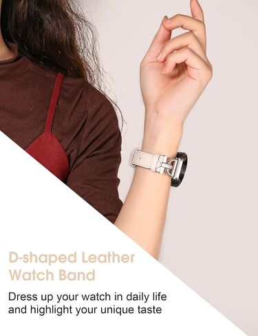 سوار جلد Wearlizer متوافق مع ساعة Samsung Galaxy Watch 6/5/4 Active 2 40mm 44mm/Watch 6 Classic 43mm 47mm/Watch 5 Pro 45mm/Watch 4 Classic 42mm 46mm/Watch 3 41mm، مشبك على شكل D 20mm in Kuwait