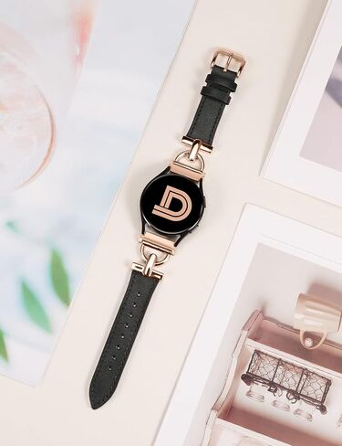 سوار جلد Wearlizer متوافق مع ساعة Samsung Galaxy Watch 6/5/4 Active 2 40mm 44mm/Watch 6 Classic 43mm 47mm/Watch 5 Pro 45mm/Watch 4 Classic 42mm 46mm/Watch 3 41mm، مشبك على شكل D 20mm in Kuwait