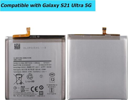 بطارية بديلة EB-BG998ABY لهاتف Samsung Galaxy S21 Ultra 5G SM-G998B/DS SM-G998U SM-G998B مع مجموعة أدوات مجانية. in Saudi Arabia
