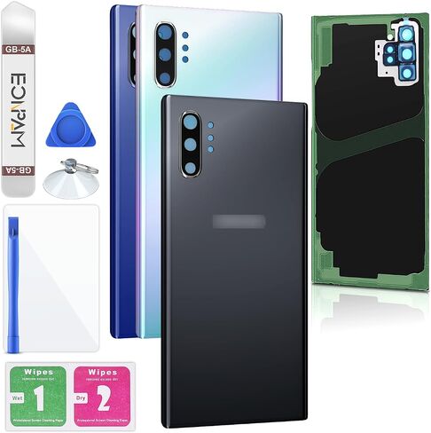 Back Cover Glass for Samsung Galaxy Note 10 SM-N970 Rear Housing Replacement with Camera Lens + Repair Tool Kit Genuine Rear Glass (Black) in Kuwait