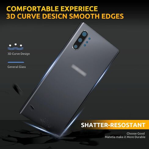 Back Cover Glass for Samsung Galaxy Note 10 SM-N970 Rear Housing Replacement with Camera Lens + Repair Tool Kit Genuine Rear Glass (Black) in Kuwait