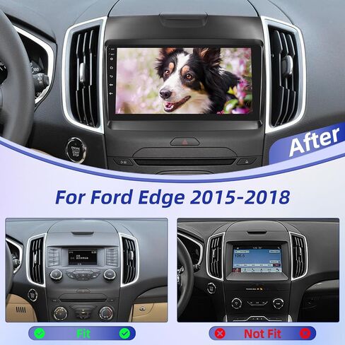 Car Radio for Ford Edge 2015-2018 with Wireless Carplay & Android Auto - 8 Core Android 13 2+64G - 9 Inch Touchscreen Radio with WiFi & 32EQ DSP + AHD Rear View Camera in Saudi Arabia