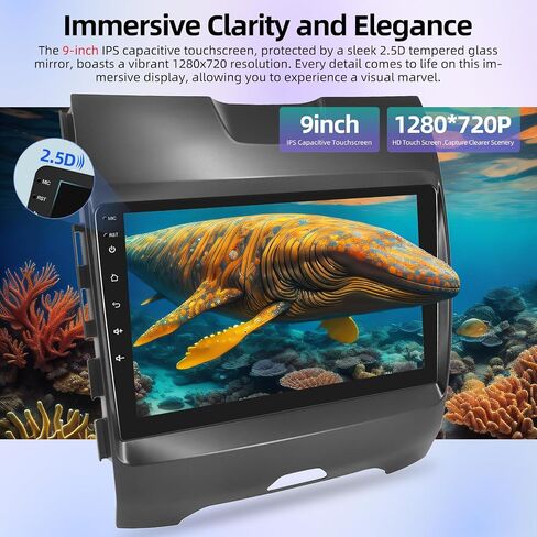 Car Radio for Ford Edge 2015-2018 with Wireless Carplay & Android Auto - 8 Core Android 13 2+64G - 9 Inch Touchscreen Radio with WiFi & 32EQ DSP + AHD Rear View Camera in Saudi Arabia