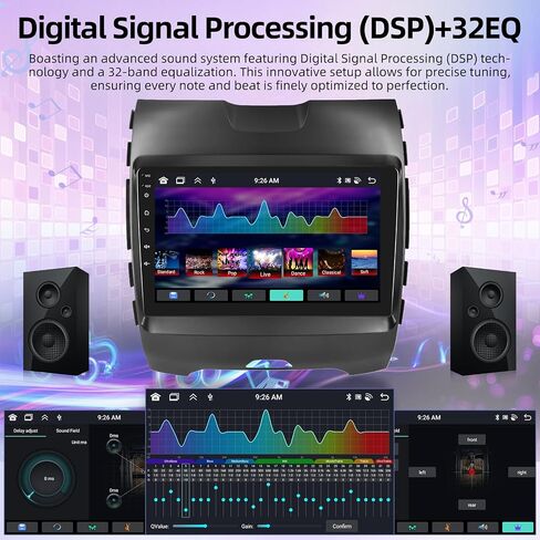 Car Radio for Ford Edge 2015-2018 with Wireless Carplay & Android Auto - 8 Core Android 13 2+64G - 9 Inch Touchscreen Radio with WiFi & 32EQ DSP + AHD Rear View Camera in Saudi Arabia