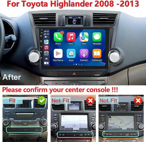Android 12 Car Stereo for Toyota Highlander 2008-2013: (2+64G) 5GWiFi Upgrade Radio with Carplay Android Auto - 10.1 inch 1280 * 800 Touch Screen with 1080P Backup Camera Bluetooth GPS Navigation in Saudi Arabia