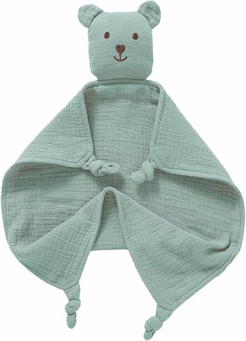 Organic Muslin Loveys for Babies,Soft & Breathable Security Blankets for Babies,Baby Snuggle Toy Stuffed Animals Newborn Baby Gifts for Boys and Girls. (Green) in Saudi Arabia