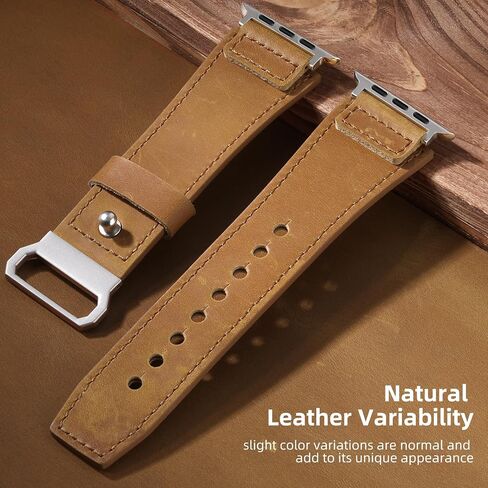 Maledan Leather Bands Compatible with Apple Watch Ultra 2 & Ultra Band 49mm 45mm 44mm 42mm Men Women, Top Grain Vintage Genuine Leather Replacement Strap Band for Ultra SE iWatch Series 9 8 7 6 5 4 3 in Saudi Arabia