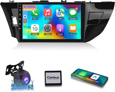 راديو سيارة 2+64 جيجا لسيارة Toyota Corolla 2013 2014 2015 2016 مع Apple Carplay وAndroid Auto - شاشة ستيريو تعمل باللمس 10.1 بوصة تعمل بنظام Android مع WiFi/مرآة Link/FM&RDS in Saudi Arabia
