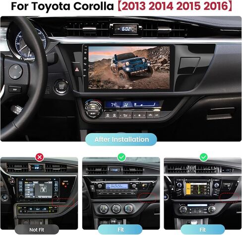راديو سيارة 2+64 جيجا لسيارة Toyota Corolla 2013 2014 2015 2016 مع Apple Carplay وAndroid Auto - شاشة ستيريو تعمل باللمس 10.1 بوصة تعمل بنظام Android مع WiFi/مرآة Link/FM&RDS in Saudi Arabia
