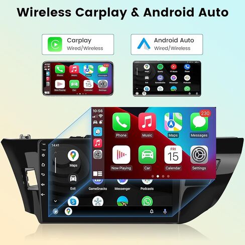 راديو سيارة 2+64 جيجا لسيارة Toyota Corolla 2013 2014 2015 2016 مع Apple Carplay وAndroid Auto - شاشة ستيريو تعمل باللمس 10.1 بوصة تعمل بنظام Android مع WiFi/مرآة Link/FM&RDS in Saudi Arabia