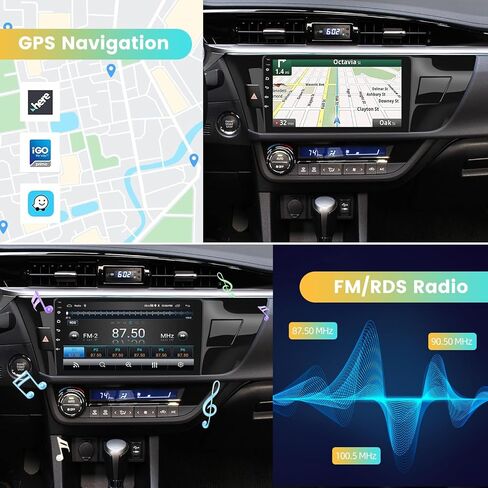 راديو سيارة 2+64 جيجا لسيارة Toyota Corolla 2013 2014 2015 2016 مع Apple Carplay وAndroid Auto - شاشة ستيريو تعمل باللمس 10.1 بوصة تعمل بنظام Android مع WiFi/مرآة Link/FM&RDS in Saudi Arabia