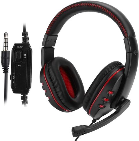 Gaming headsets, 3.5mm Stereo Sound Head-Mounted Computer Gaming Headphone Headset with Noise-Cancellation Microphone Over Ear Gaming Headphones for (Blue) in Saudi Arabia