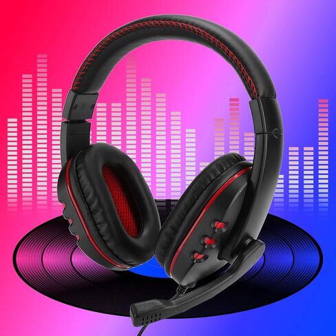 Gaming headsets, 3.5mm Stereo Sound Head-Mounted Computer Gaming Headphone Headset with Noise-Cancellation Microphone Over Ear Gaming Headphones for (Blue) in Saudi Arabia