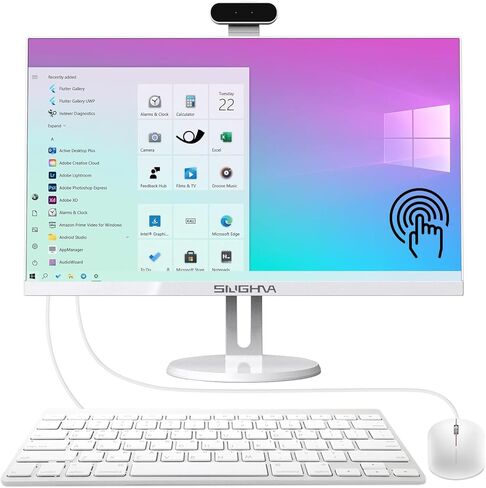 كمبيوتر مكتبي الكل في واحد، شاشة لمس FHD مقاس 24 بوصة، معالج i7، وذاكرة وصول عشوائي سعتها 16 جيجابايت، ومحرك أقراص SSD سعة 512 جيجابايت، ومعالج رباعي النواة 11، ولوحة مفاتيح سلكية in Kuwait