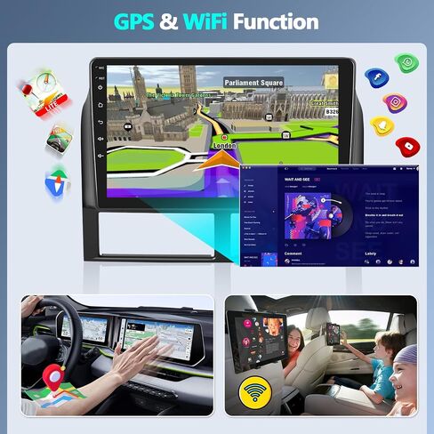 ستيريو سيارة CamECHO 2+64G لسيارة Jeep Grand Cherokee 1999-2004، وحدة رأس Android 13 مع Carplay Android Auto، راديو ستيريو للسيارة بشاشة لمس 9 بوصات مع بلوتوث FM/RDS HiFi GPS WiFi وكاميرا احتياطية in Saudi Arabia