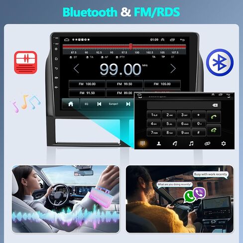 ستيريو سيارة CamECHO 2+64G لسيارة Jeep Grand Cherokee 1999-2004، وحدة رأس Android 13 مع Carplay Android Auto، راديو ستيريو للسيارة بشاشة لمس 9 بوصات مع بلوتوث FM/RDS HiFi GPS WiFi وكاميرا احتياطية in Saudi Arabia