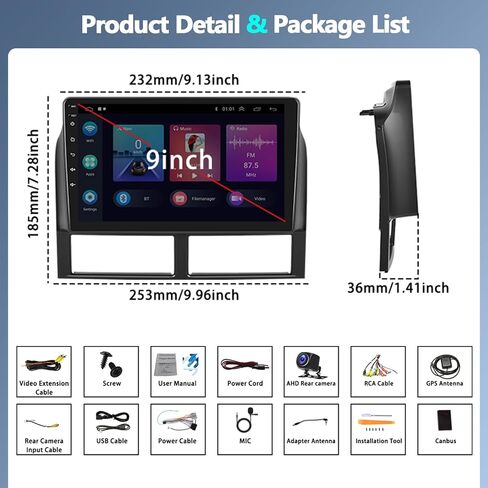 ستيريو سيارة CamECHO 2+64G لسيارة Jeep Grand Cherokee 1999-2004، وحدة رأس Android 13 مع Carplay Android Auto، راديو ستيريو للسيارة بشاشة لمس 9 بوصات مع بلوتوث FM/RDS HiFi GPS WiFi وكاميرا احتياطية in Saudi Arabia