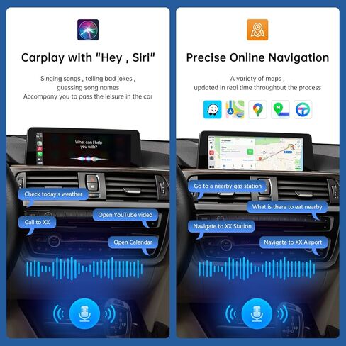 Road Top Wireless Carplay Android Auto لسيارة BMW 3 4 5 Series X3 X4 X5 X6 2012-2016 سنة مع نظام NBT، مجموعة أدوات فك الترميز Carplay التحديثية تدعم Mirrorlink، الكاميرا in Kuwait