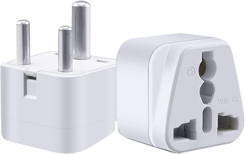 (2pack) South Africa to AUS/USA/UK 3 Holes Socket Convert Plug, South Africa Plug Travel Convert Adapter,3 pin Round Feet,Europe, The United Kingdom, Australia, Hong Kong (Black) in Saudi Arabia