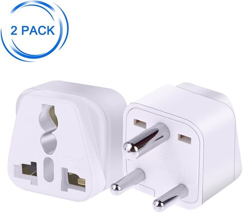(2pack) South Africa to AUS/USA/UK 3 Holes Socket Convert Plug, South Africa Plug Travel Convert Adapter,3 pin Round Feet,Europe, The United Kingdom, Australia, Hong Kong (Black) in Saudi Arabia